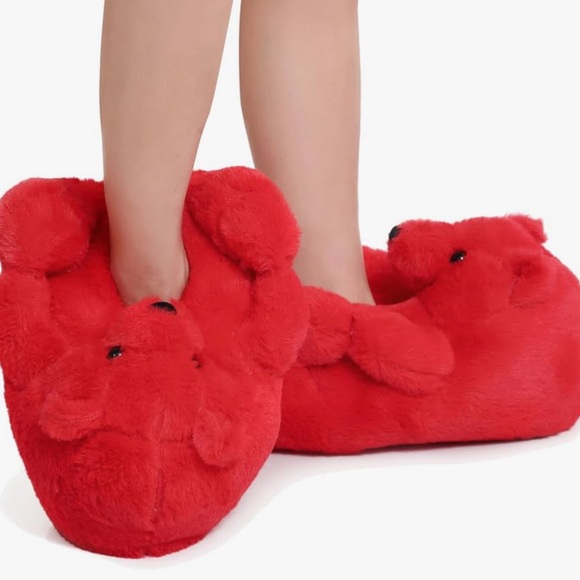 TEDDY BEAR FLUFFY SLIPPERS - Picture 1 of 9